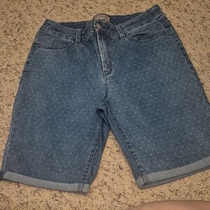 Chico's Denim Polka Dot Jean Shorts Size 0.5